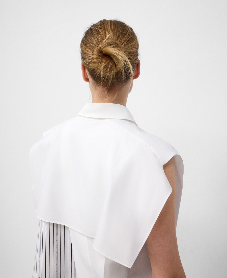 chemise asymétrique en coton biologique pour femme