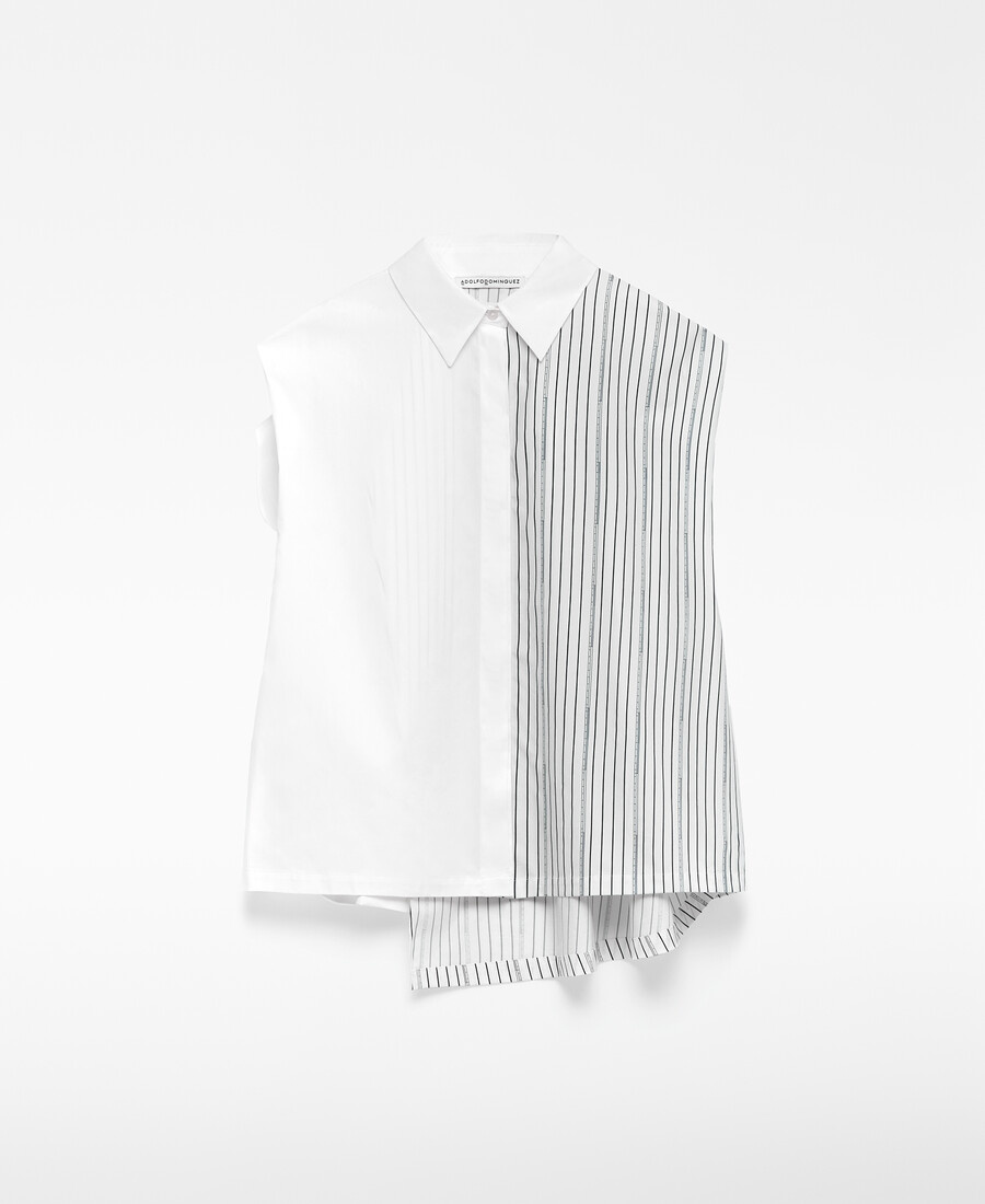 chemise asymétrique en coton biologique pour femme