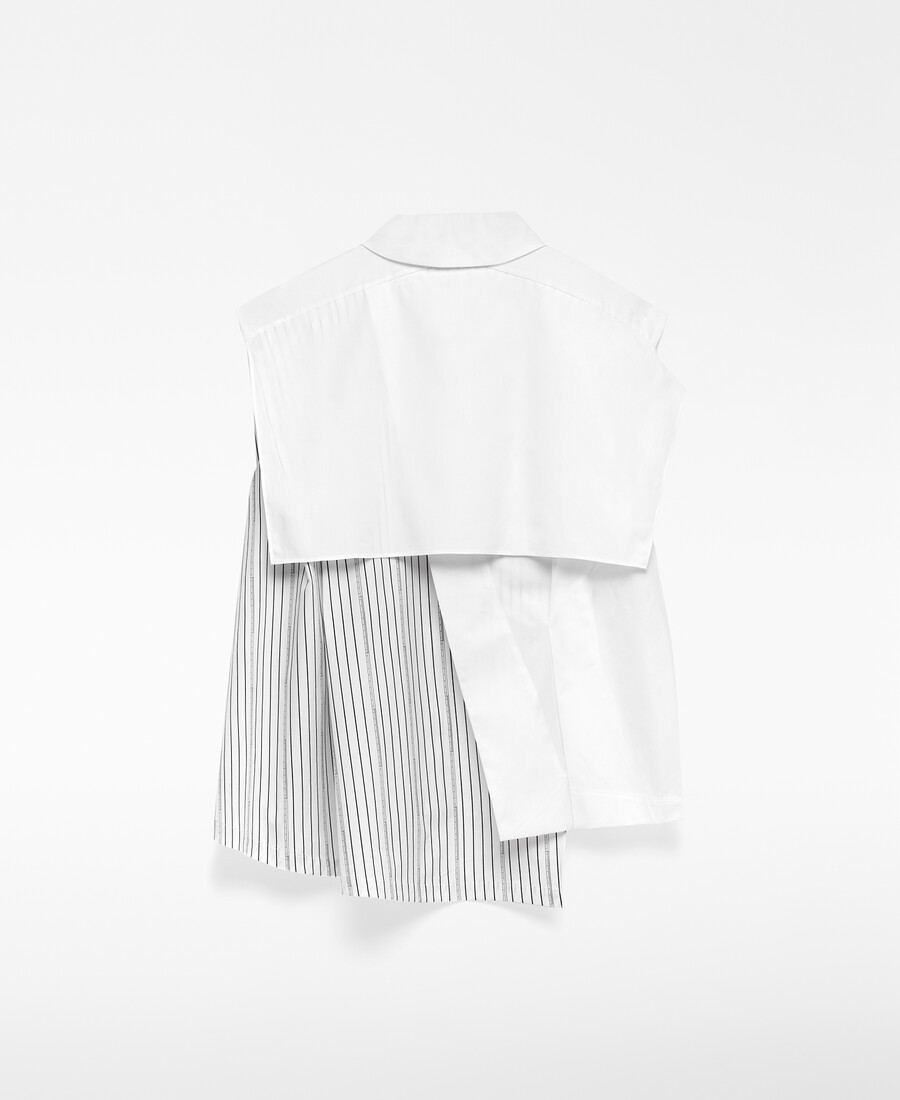 chemise asymétrique en coton biologique pour femme