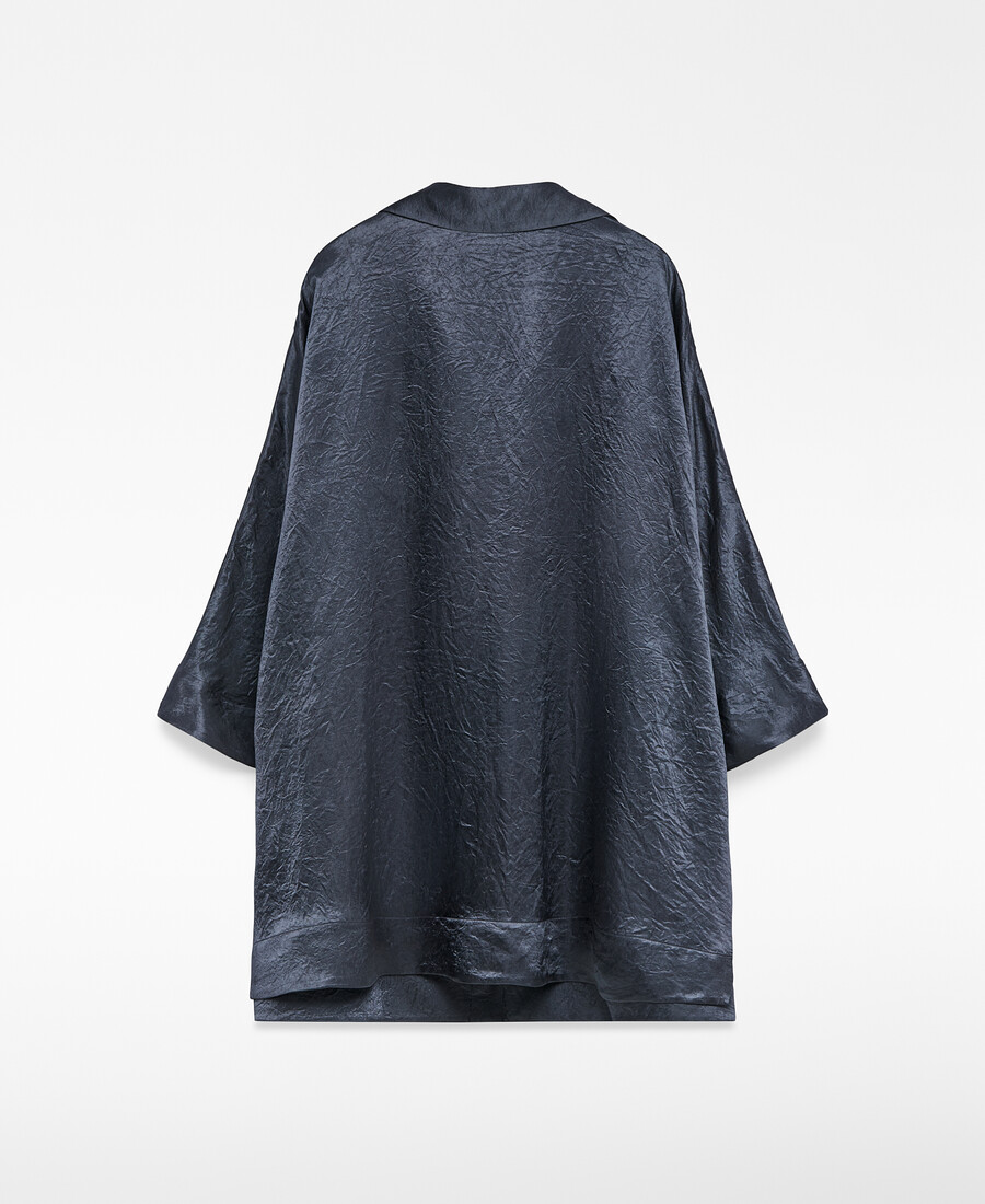 chemise oversize en satin froissé pour femme