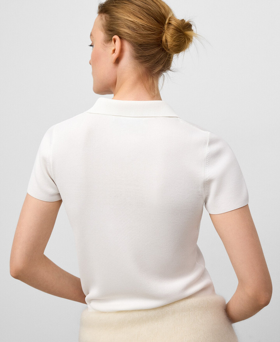 polo à manches courtes en maille pour femme