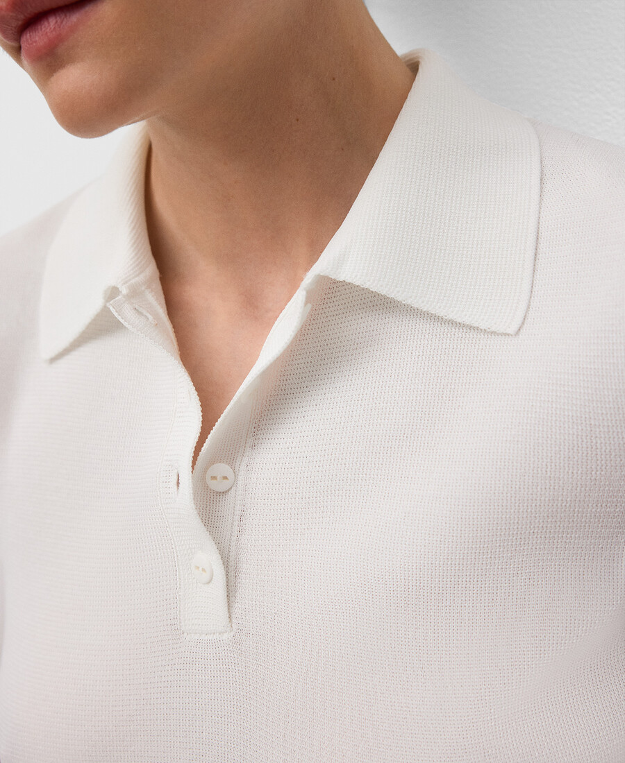 polo à manches courtes en maille pour femme