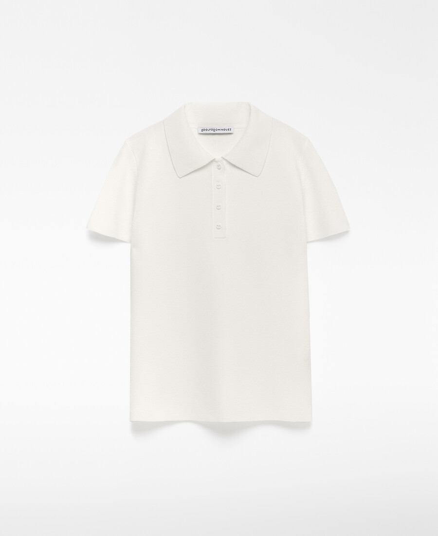 polo à manches courtes en maille pour femme