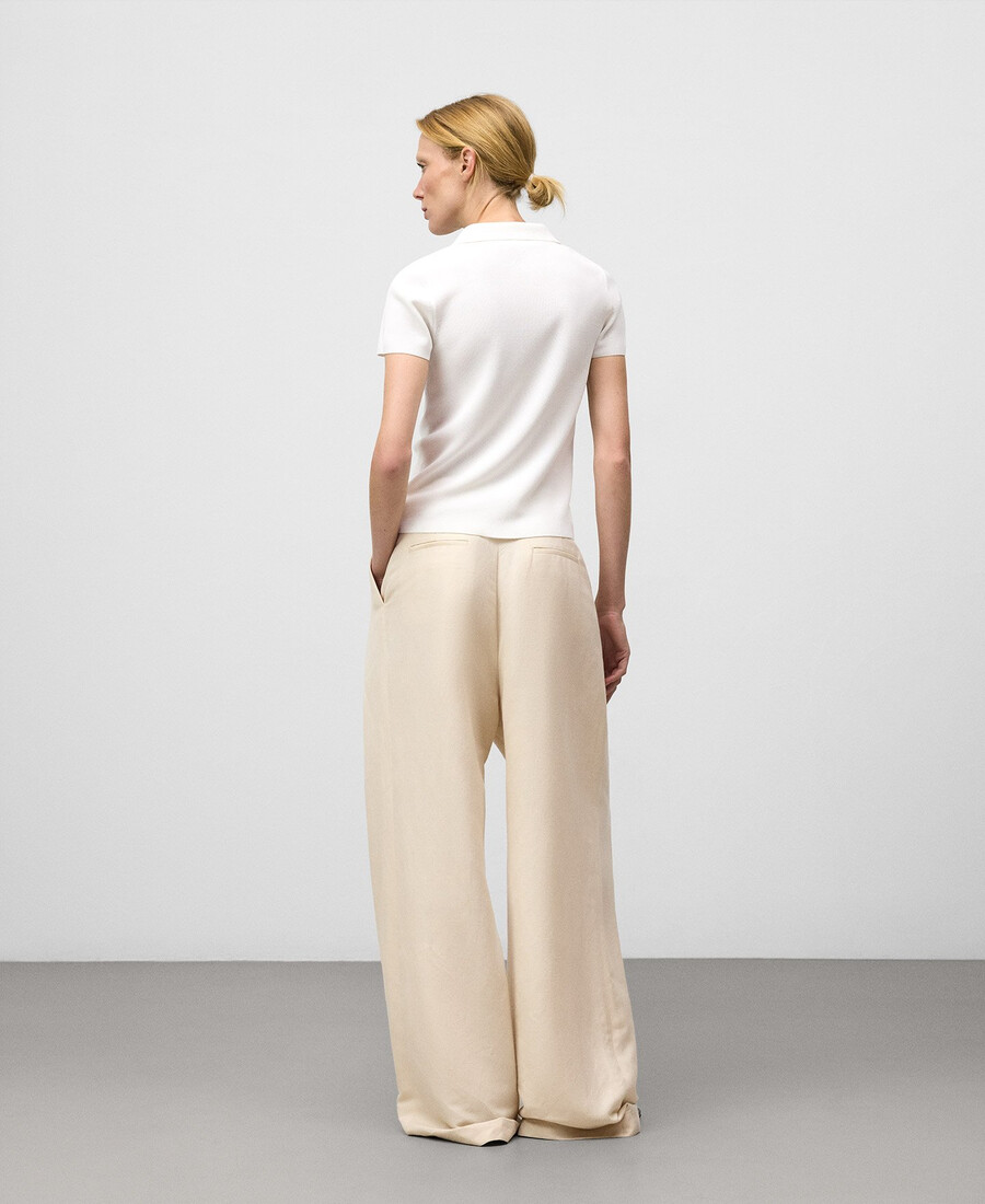 polo à manches courtes en maille pour femme