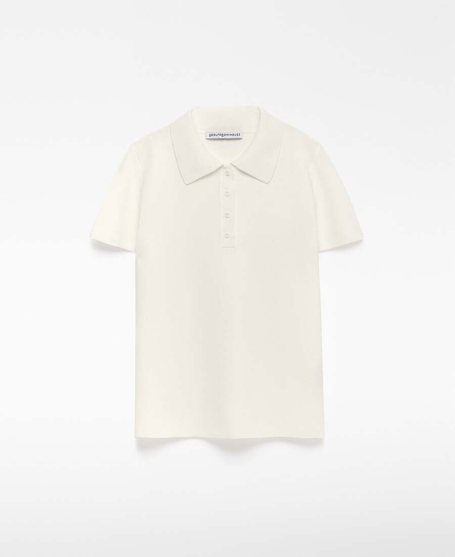 polo à manches courtes en maille pour femme