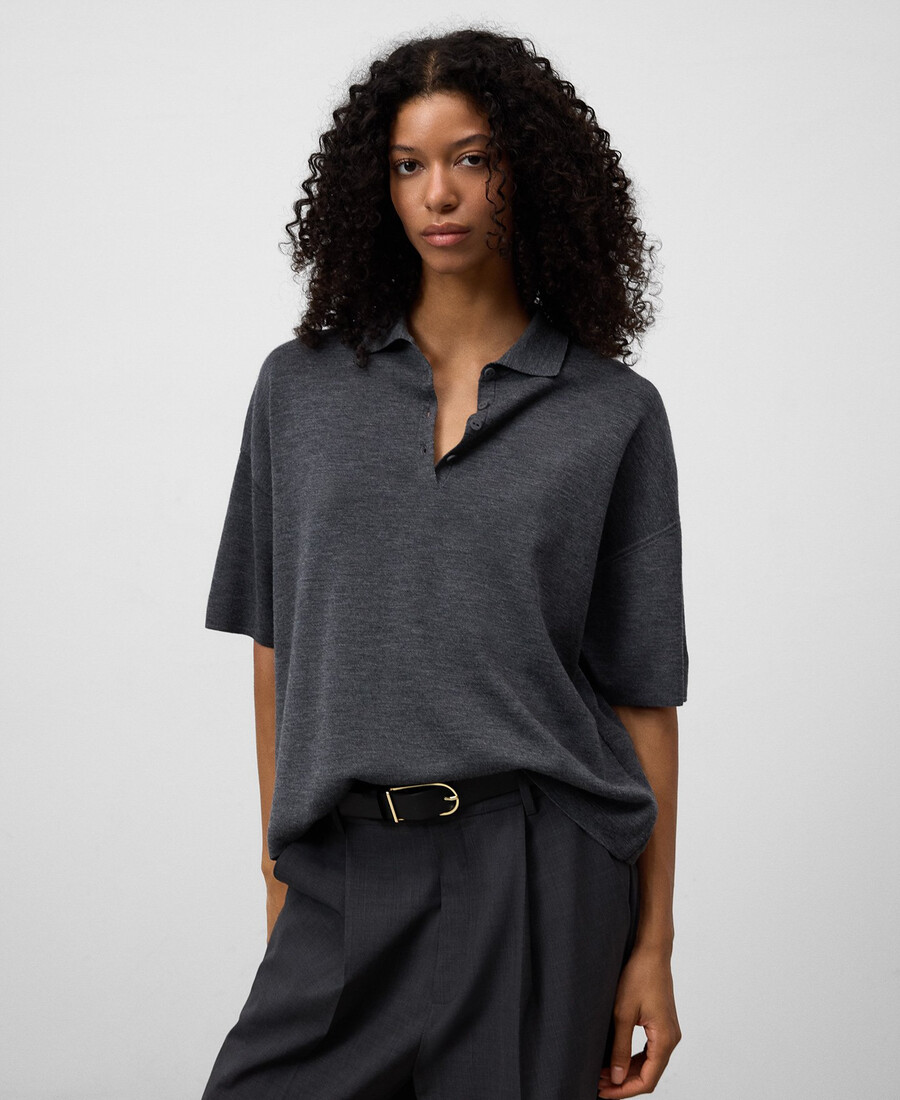 polo oversize en maille femme