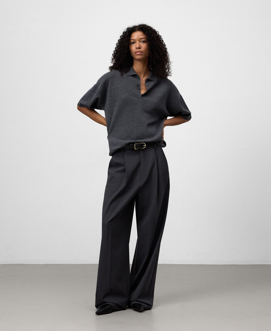 polo oversize en maille femme