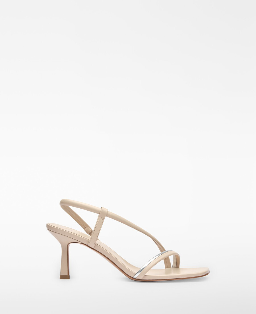 sandale à talon en cuir pour femme