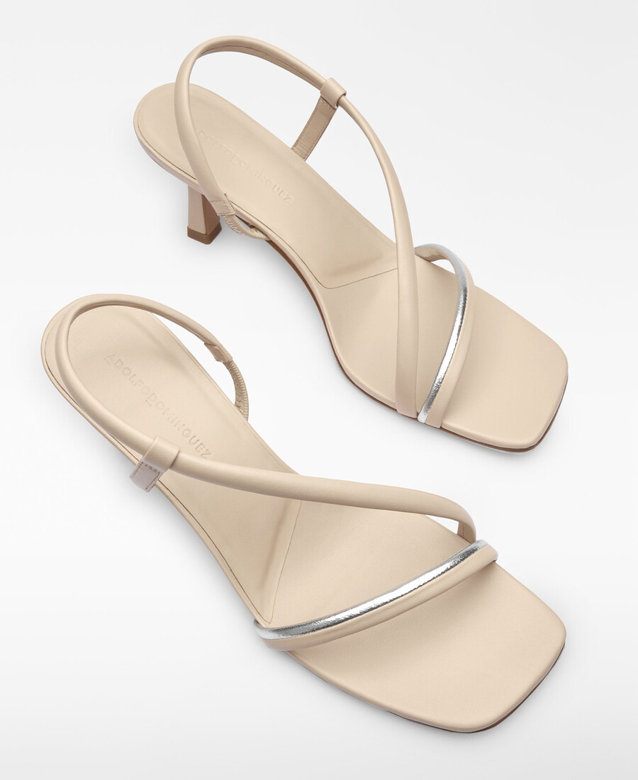 sandale à talon en cuir pour femme