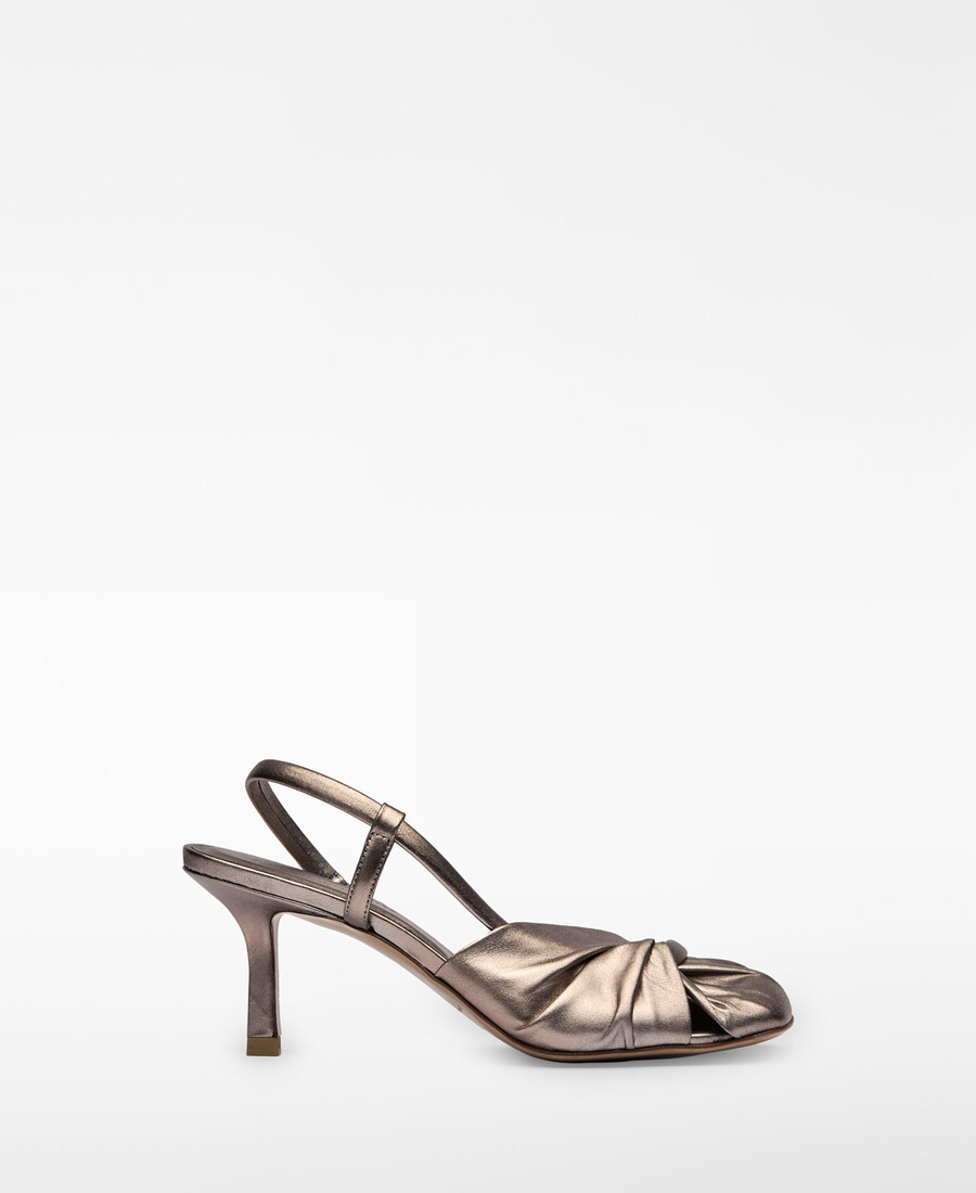 chaussure à talon en cuir froncé pour femme