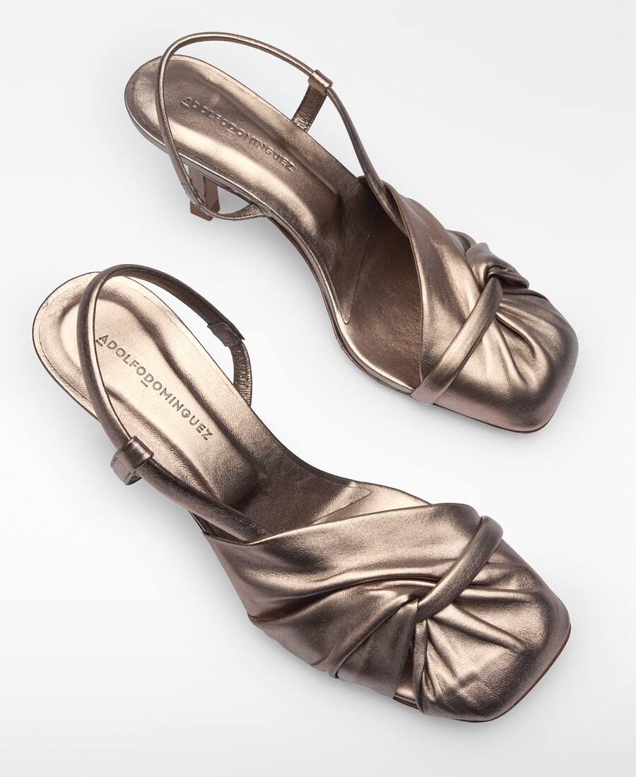 chaussure à talon en cuir froncé pour femme