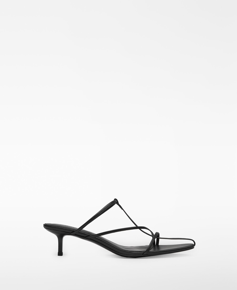 sandale à talon en cuir pour femme