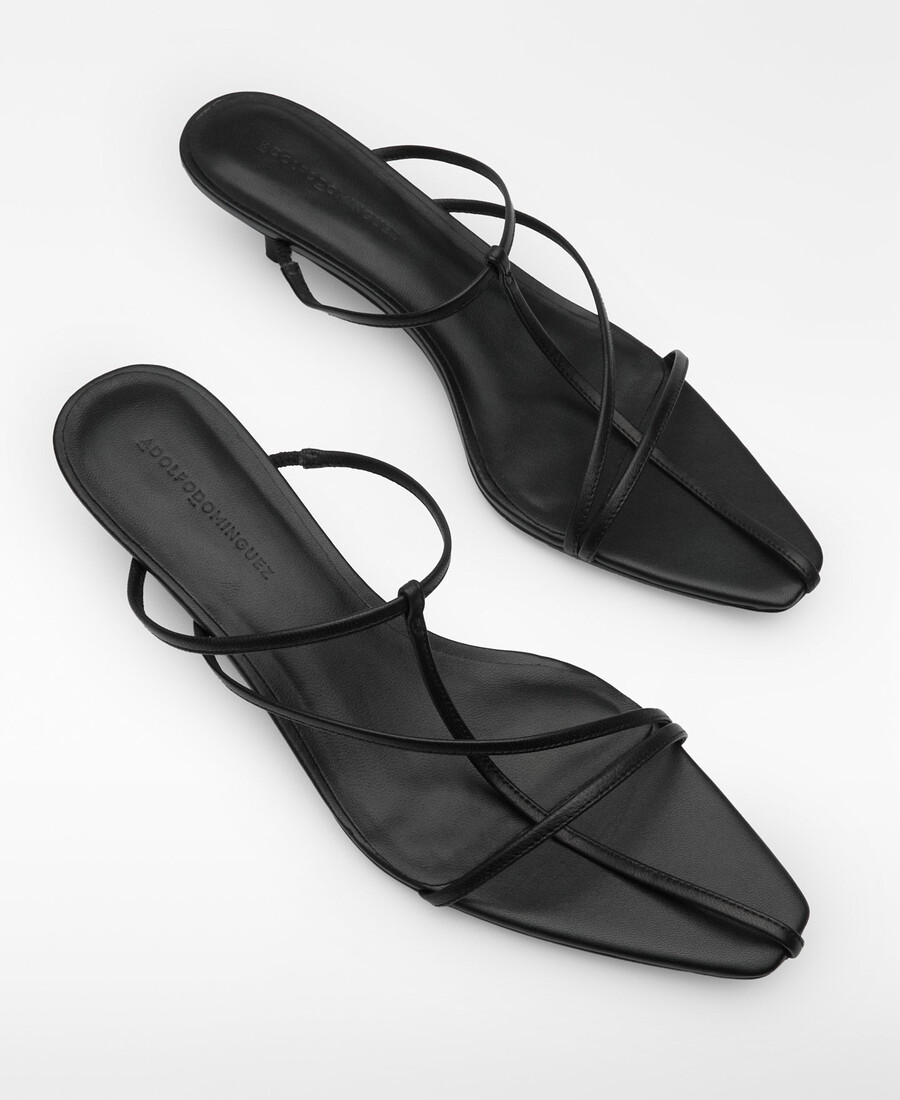 sandale à talon en cuir pour femme