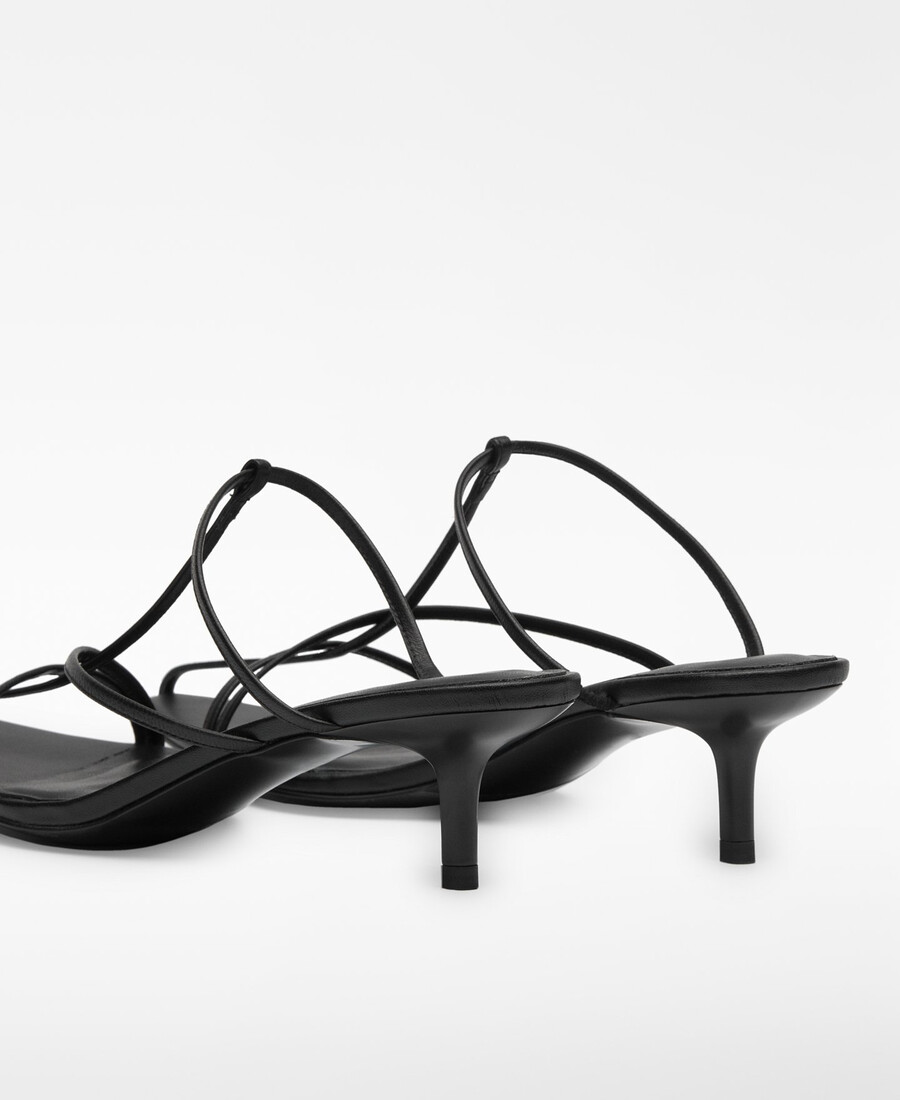 sandale à talon en cuir pour femme