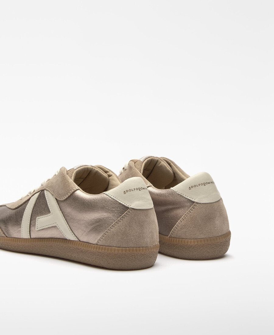 baskets en cuir métallisé à logo pour femme