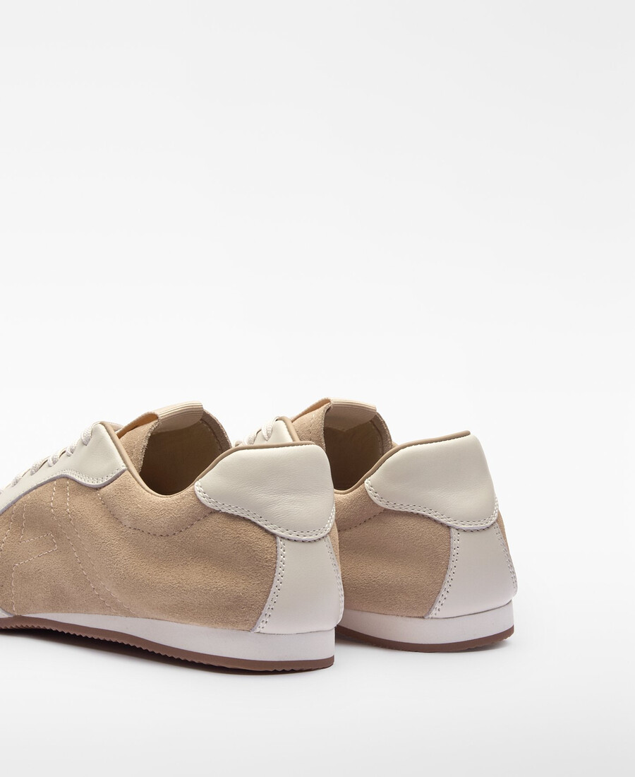 baskets en cuir avec logo cousu pour femme