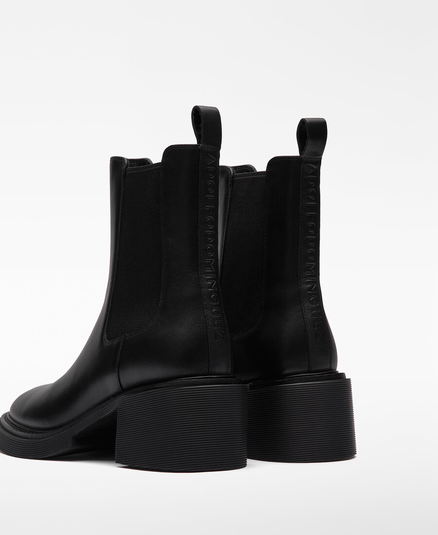 bottines en cuir à talon pour femme