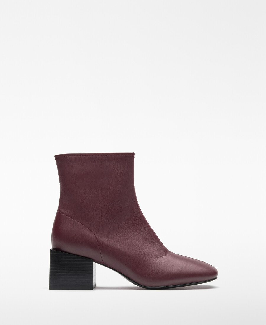 bottines en cuir à bout rond pour femme