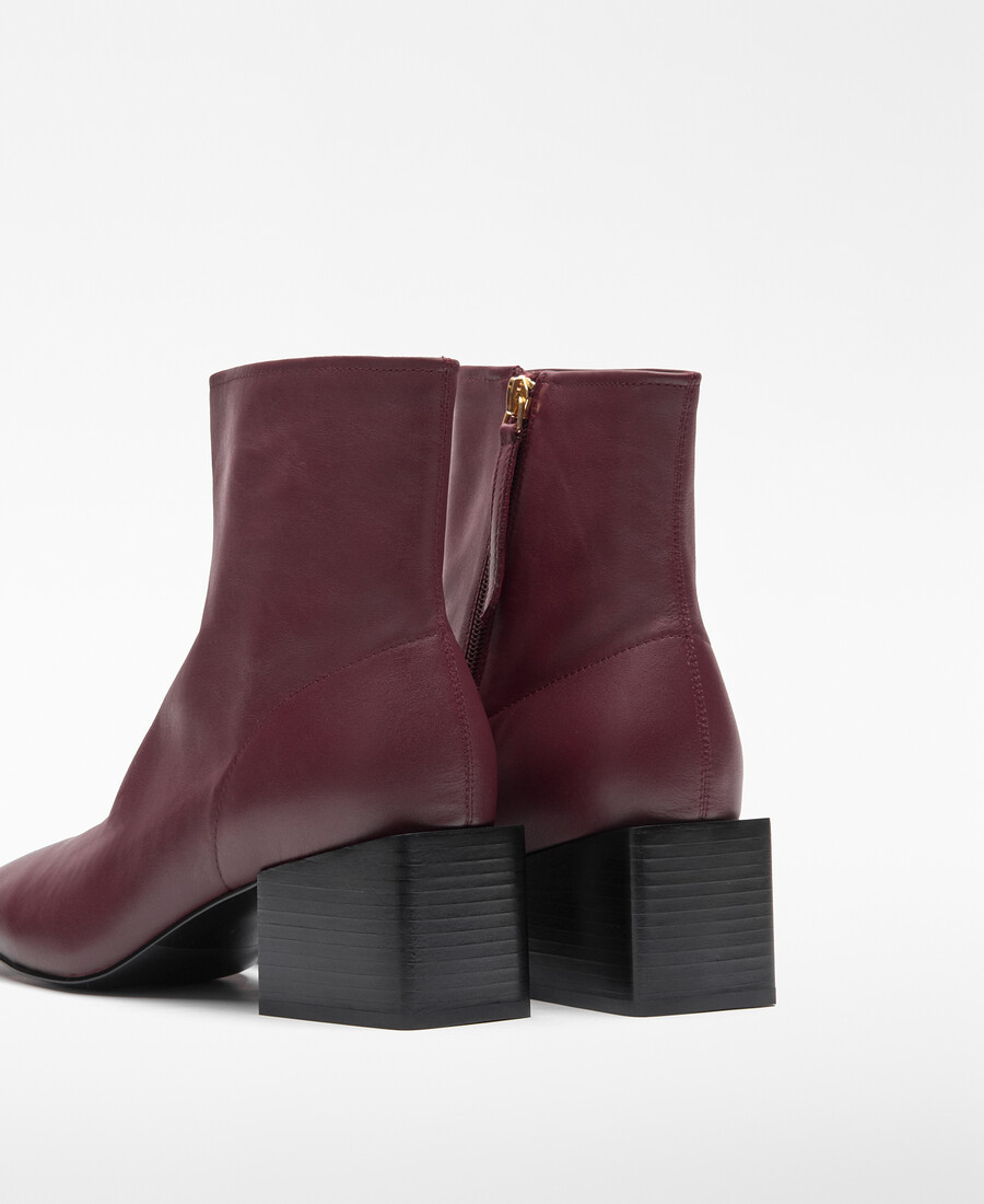 bottines en cuir à bout rond pour femme