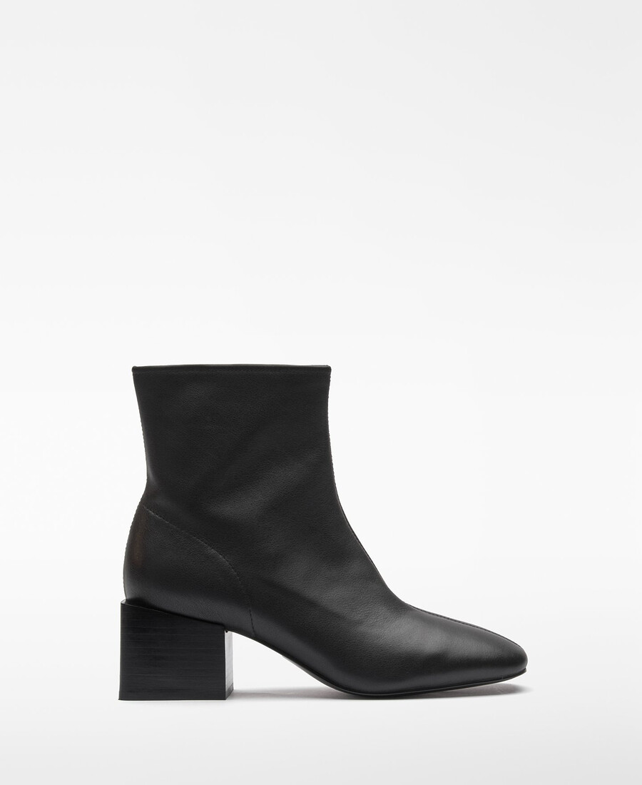 bottines en cuir à bout rond pour femme