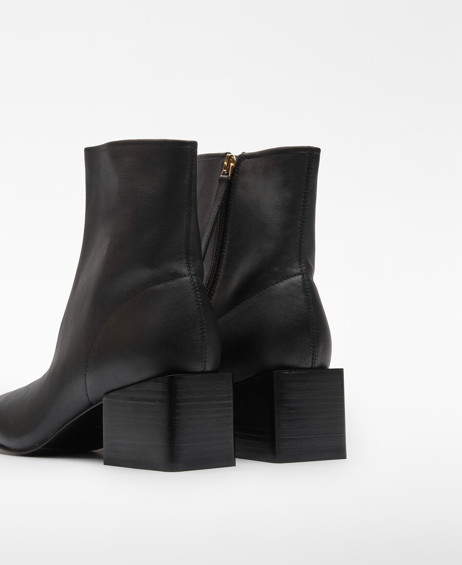bottines en cuir à bout rond pour femme