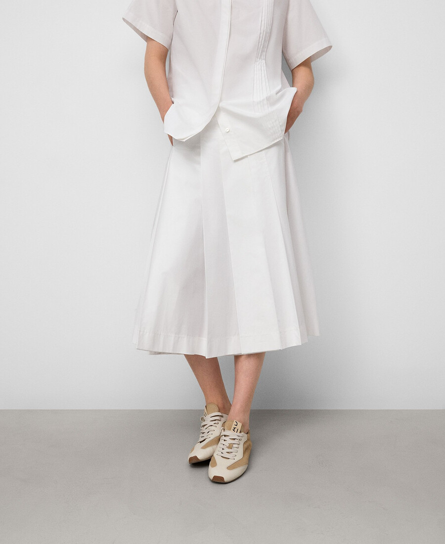 jupe plissée en coton biologique pour femme