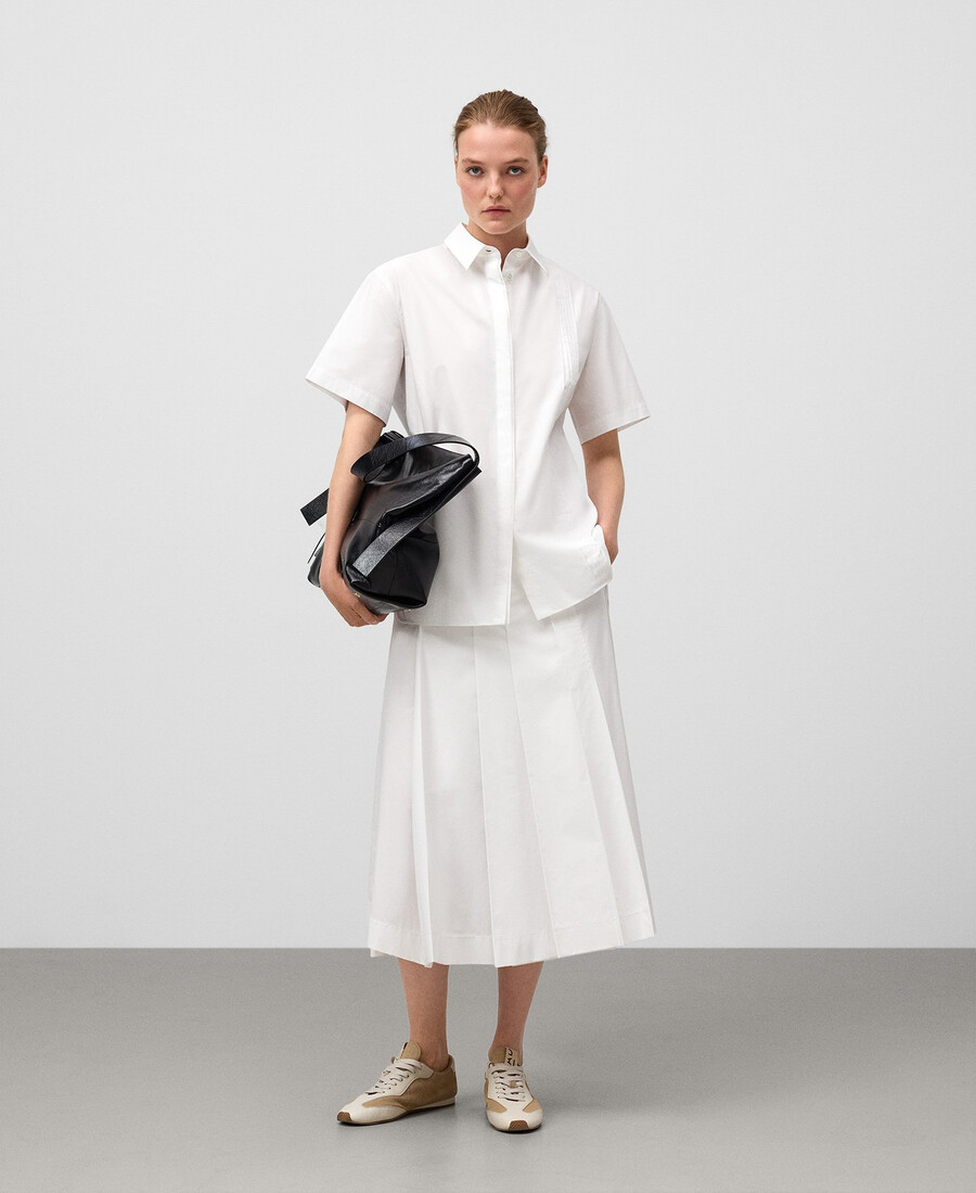 jupe plissée en coton biologique pour femme