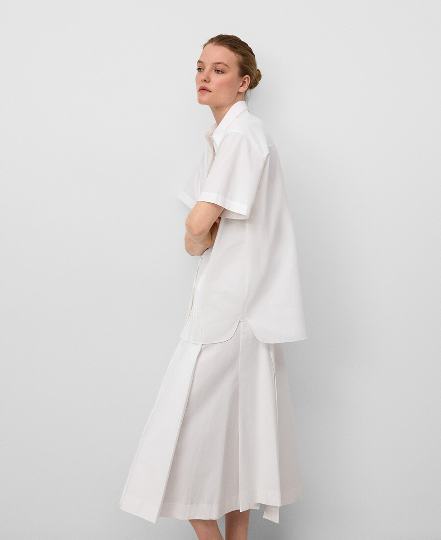 jupe plissée en coton biologique pour femme