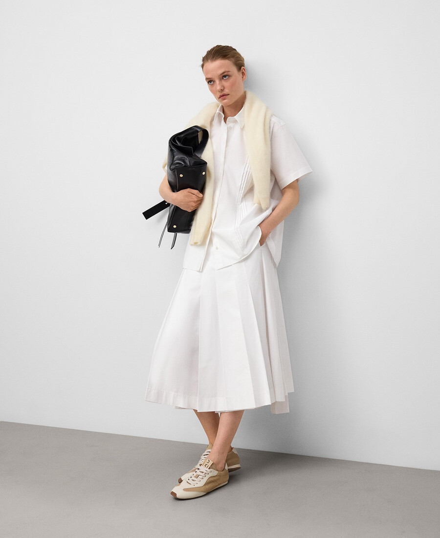 jupe plissée en coton biologique pour femme