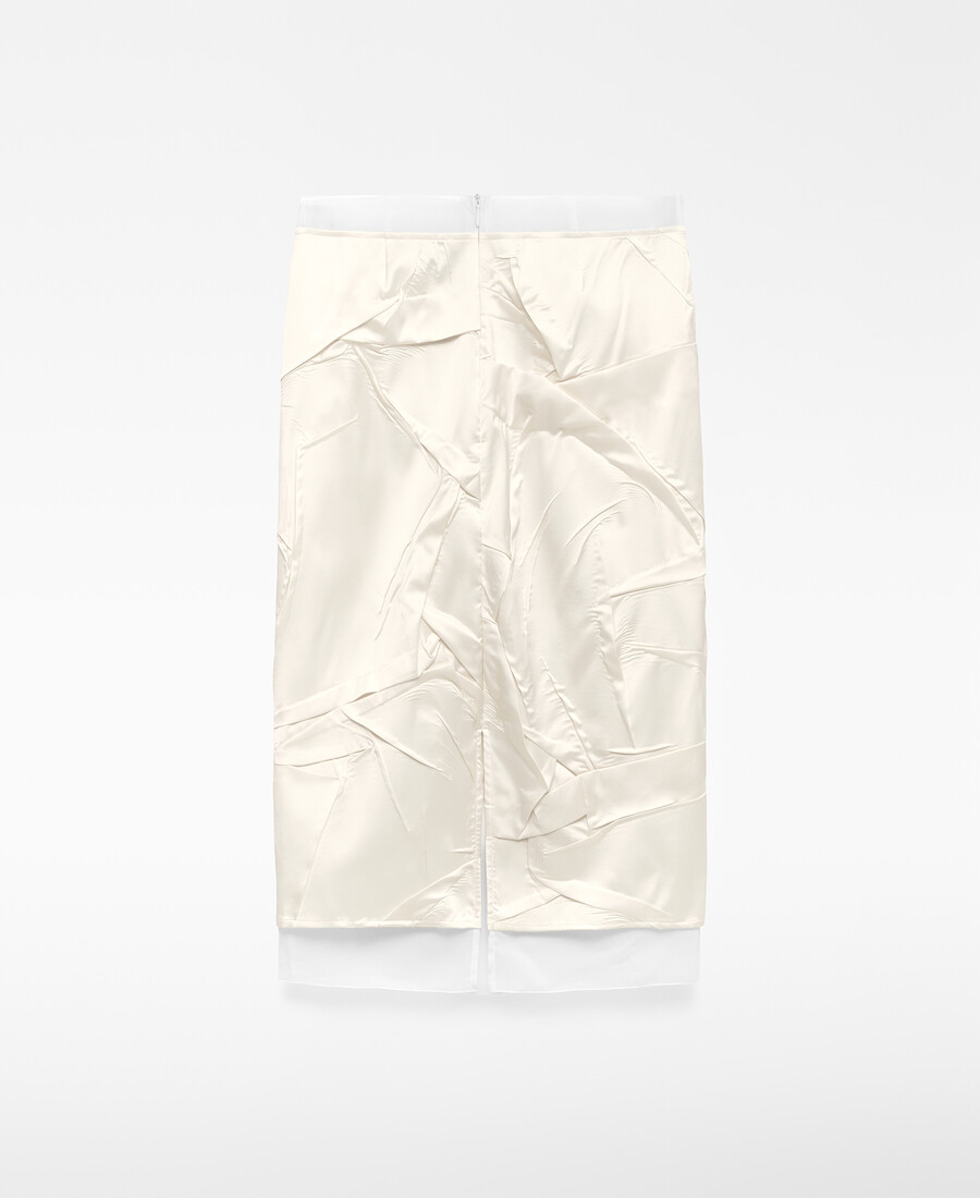 jupe froissée en tissu mélangé femme
