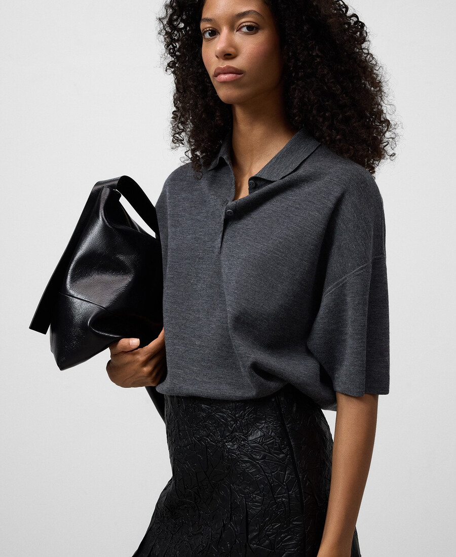 jupe plissée en cuir et non-cuir pour femme
