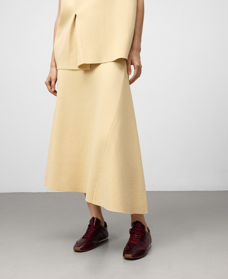 jupe tricotée avec godet latéral femme