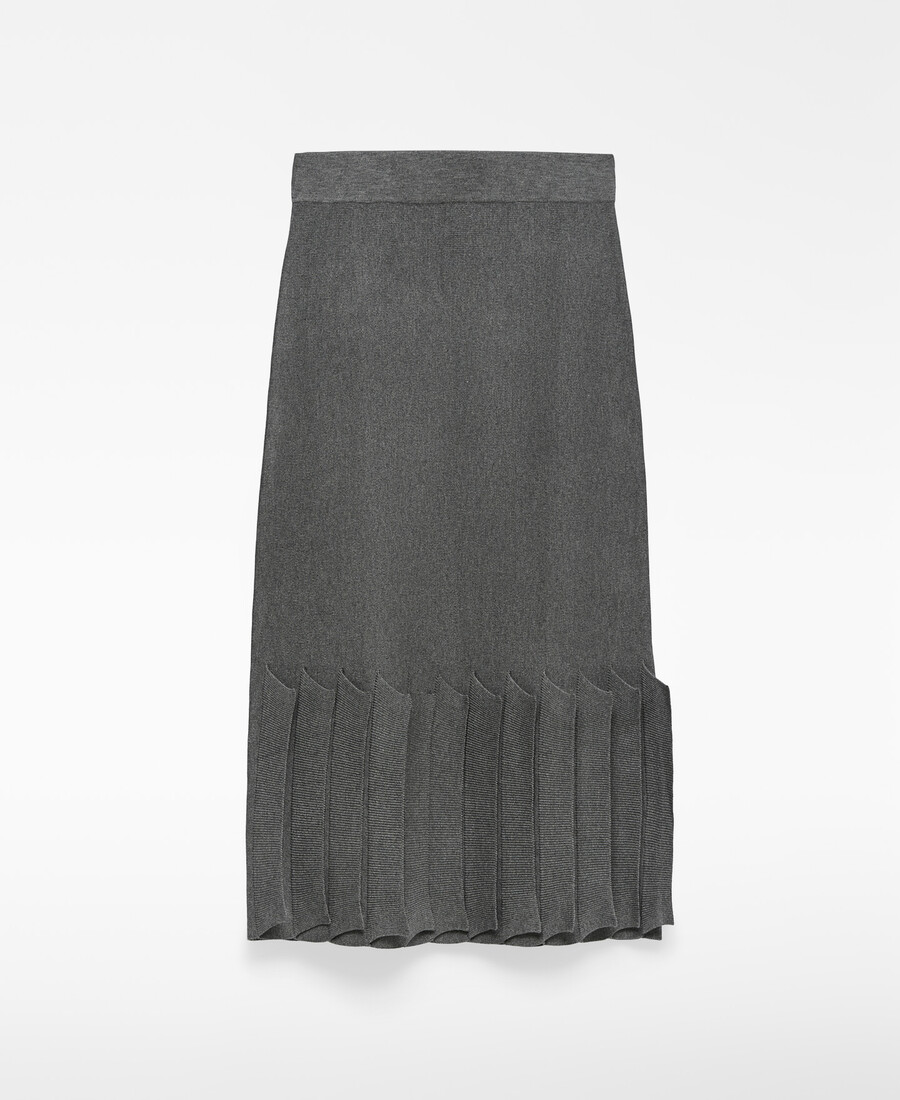 jupe en maille à ourlet plissé pour femme