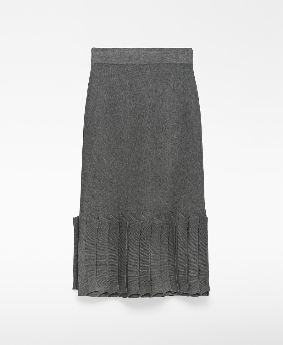 jupe en maille à ourlet plissé pour femme