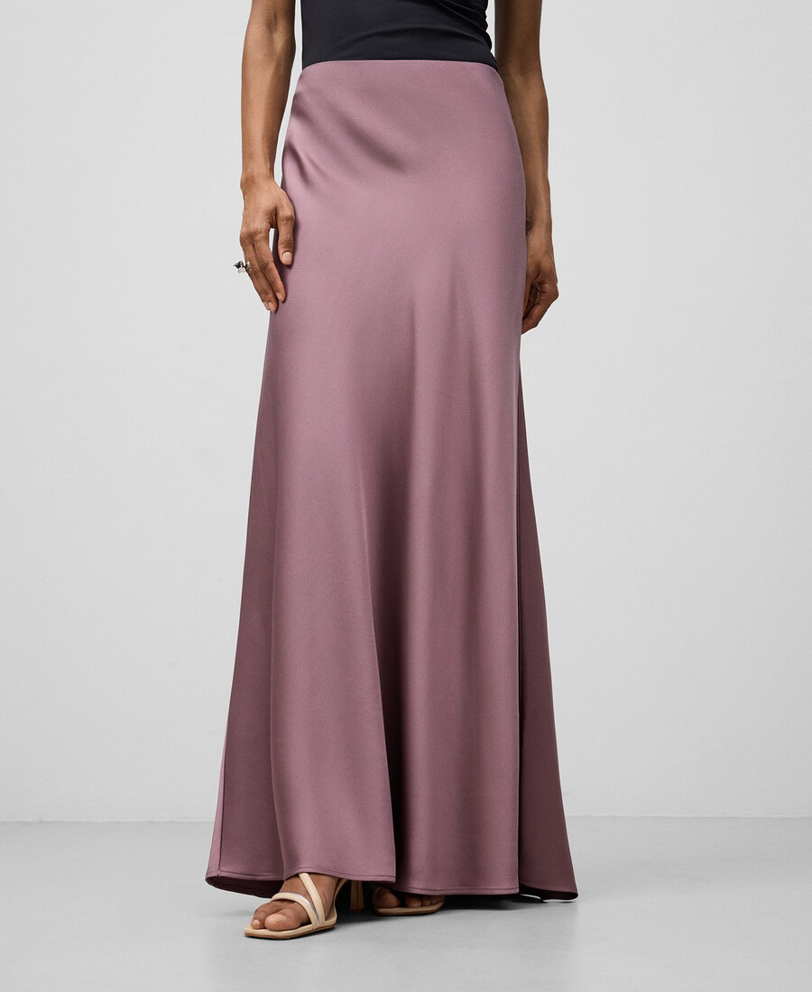 jupe longue en satin pour femme