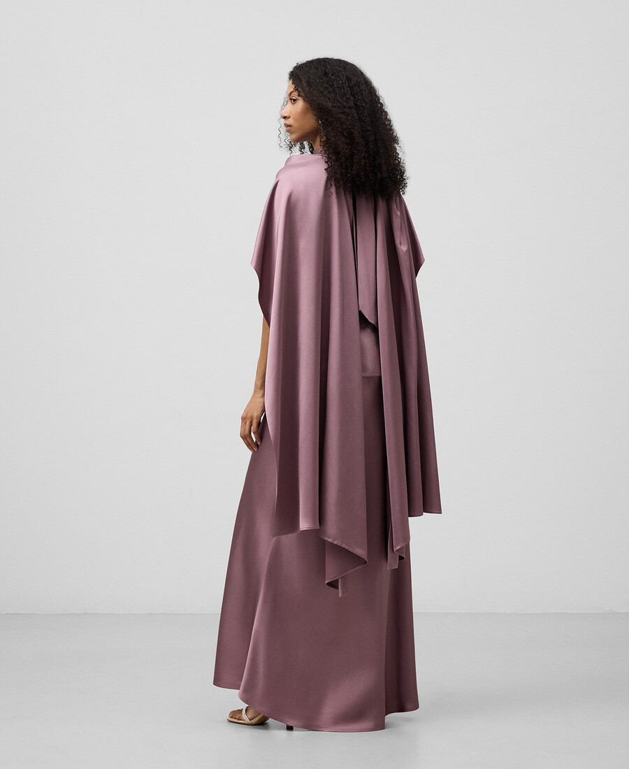 jupe longue en satin pour femme