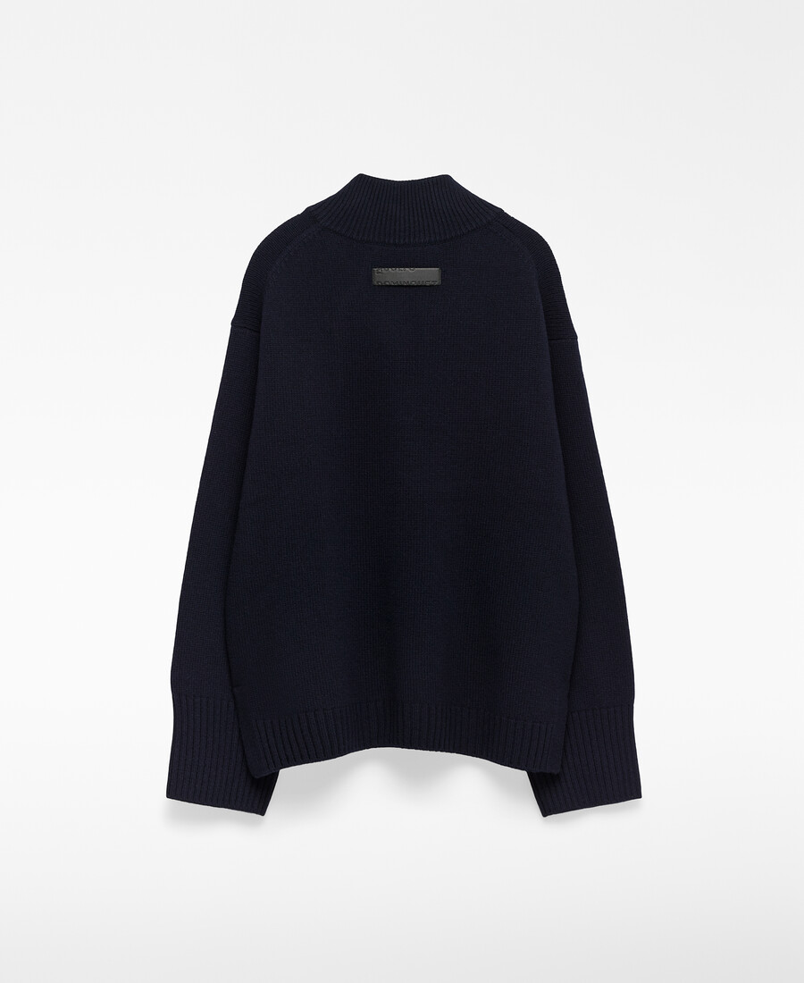 pull à col montant en laine mérinos pour femme