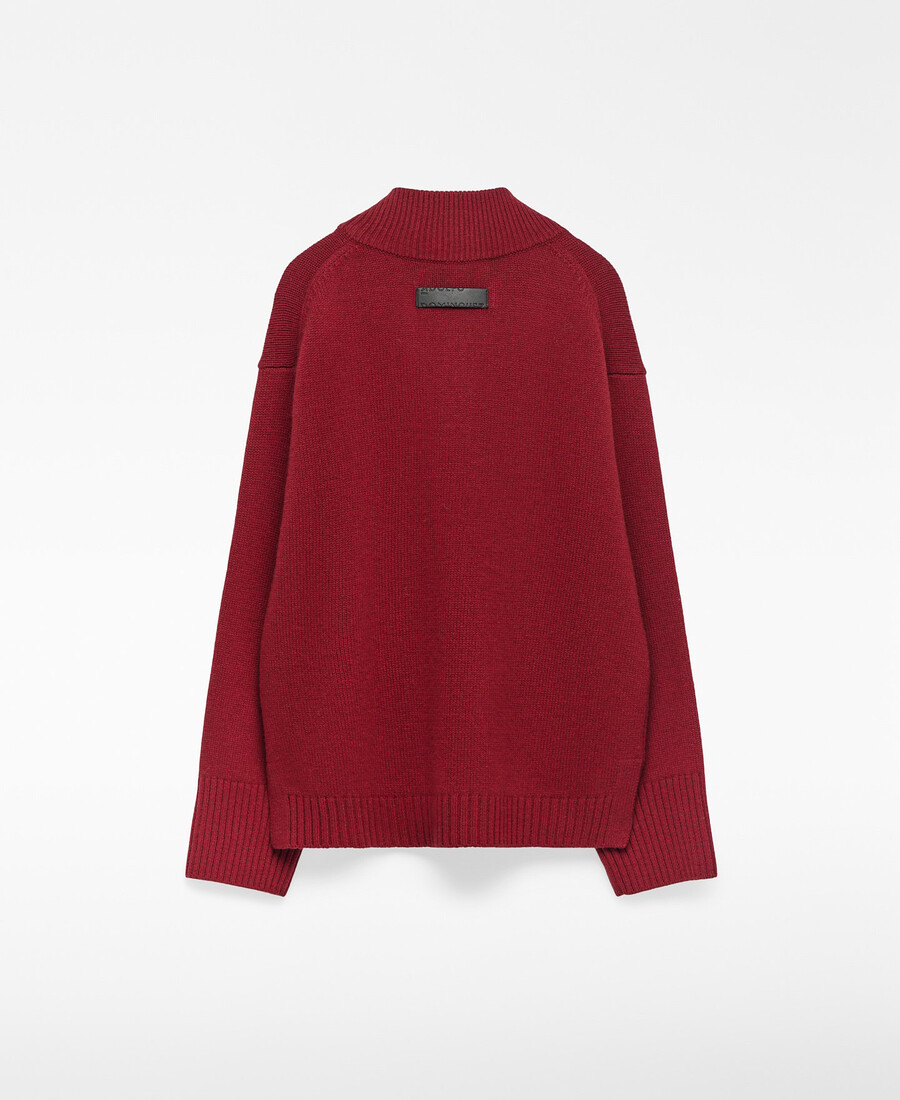 pull à col montant en laine mérinos pour femme