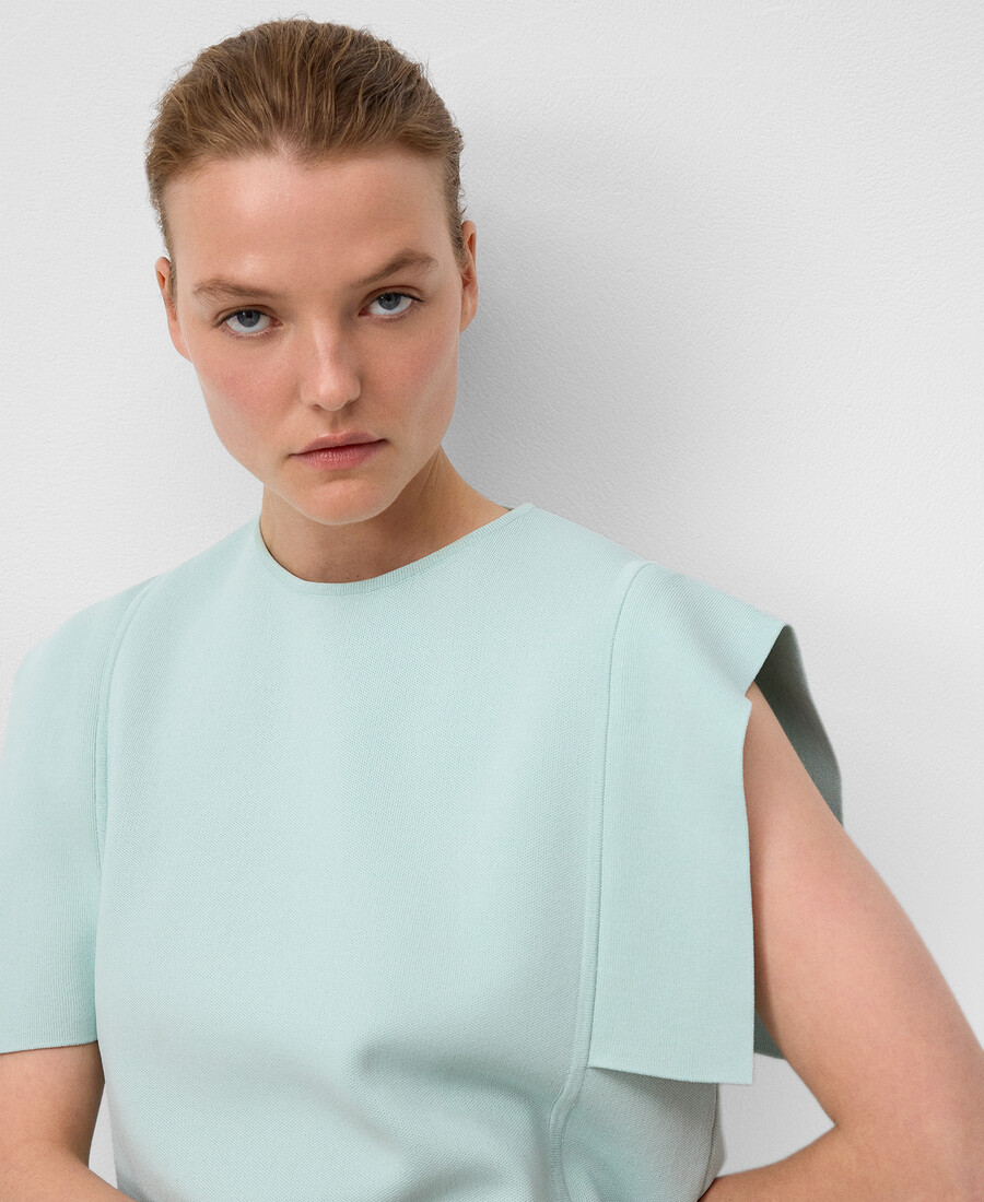 pull en maille avec empiècements latéraux femme