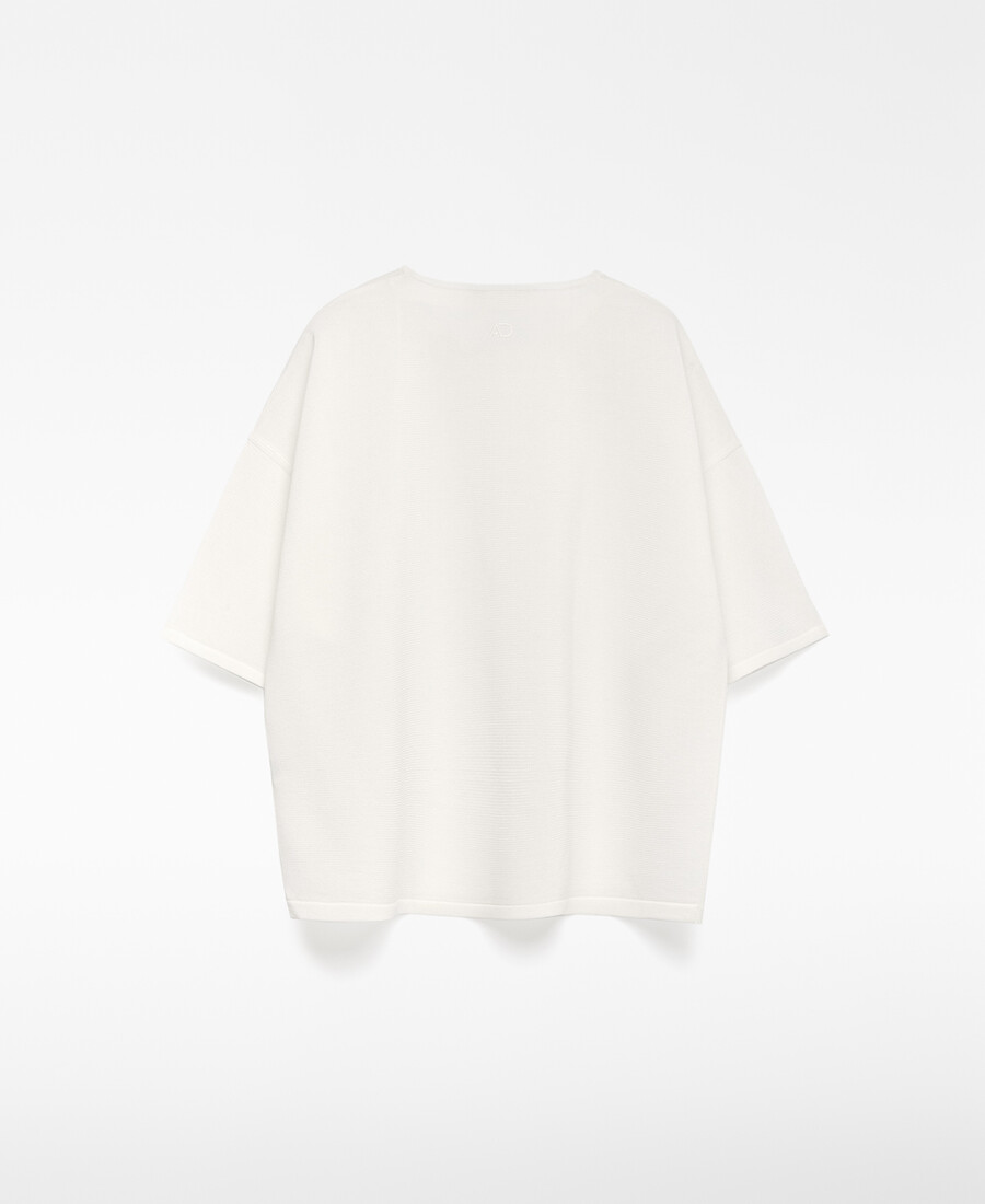pull à manches courtes en maille fine pour femme