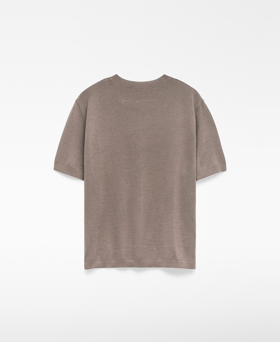 pull à manches courtes en laine mérinos pour femme