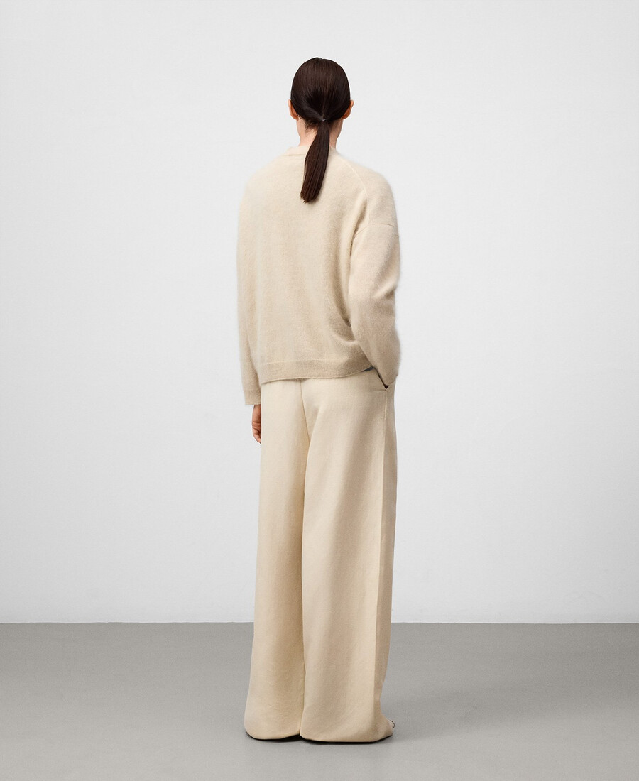 pull en cachemire à col perkins pour femme