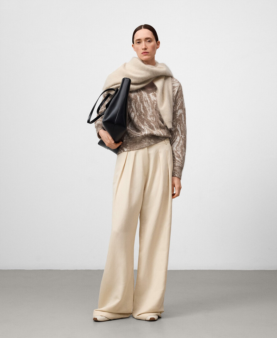 pull imprimé en maille jacquard pour femme