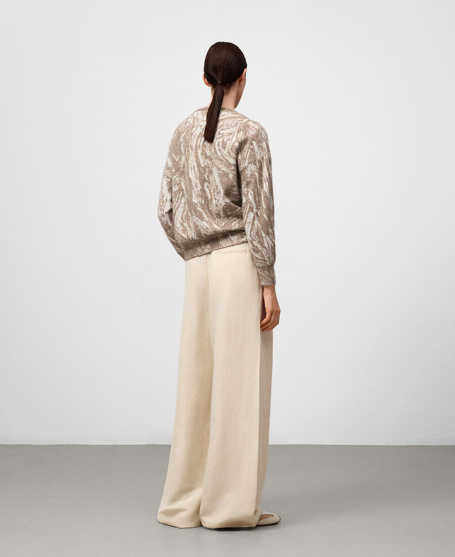 pull imprimé en maille jacquard pour femme
