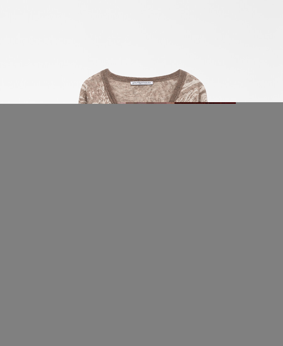 pull imprimé en maille jacquard pour femme