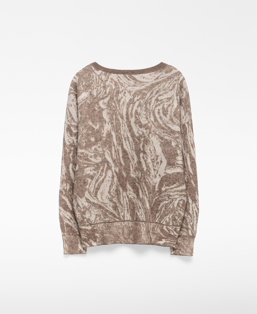 pull imprimé en maille jacquard pour femme