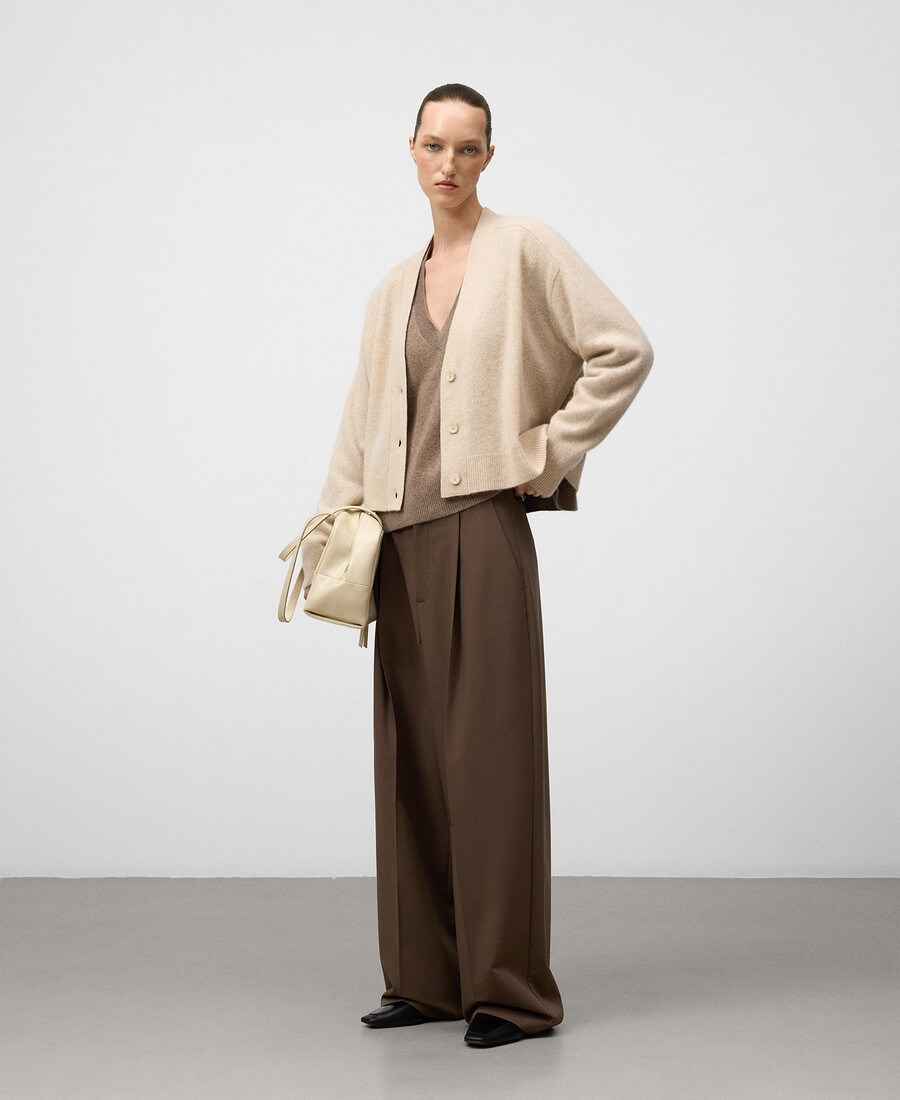 pull en cachemire à col en v pour femme