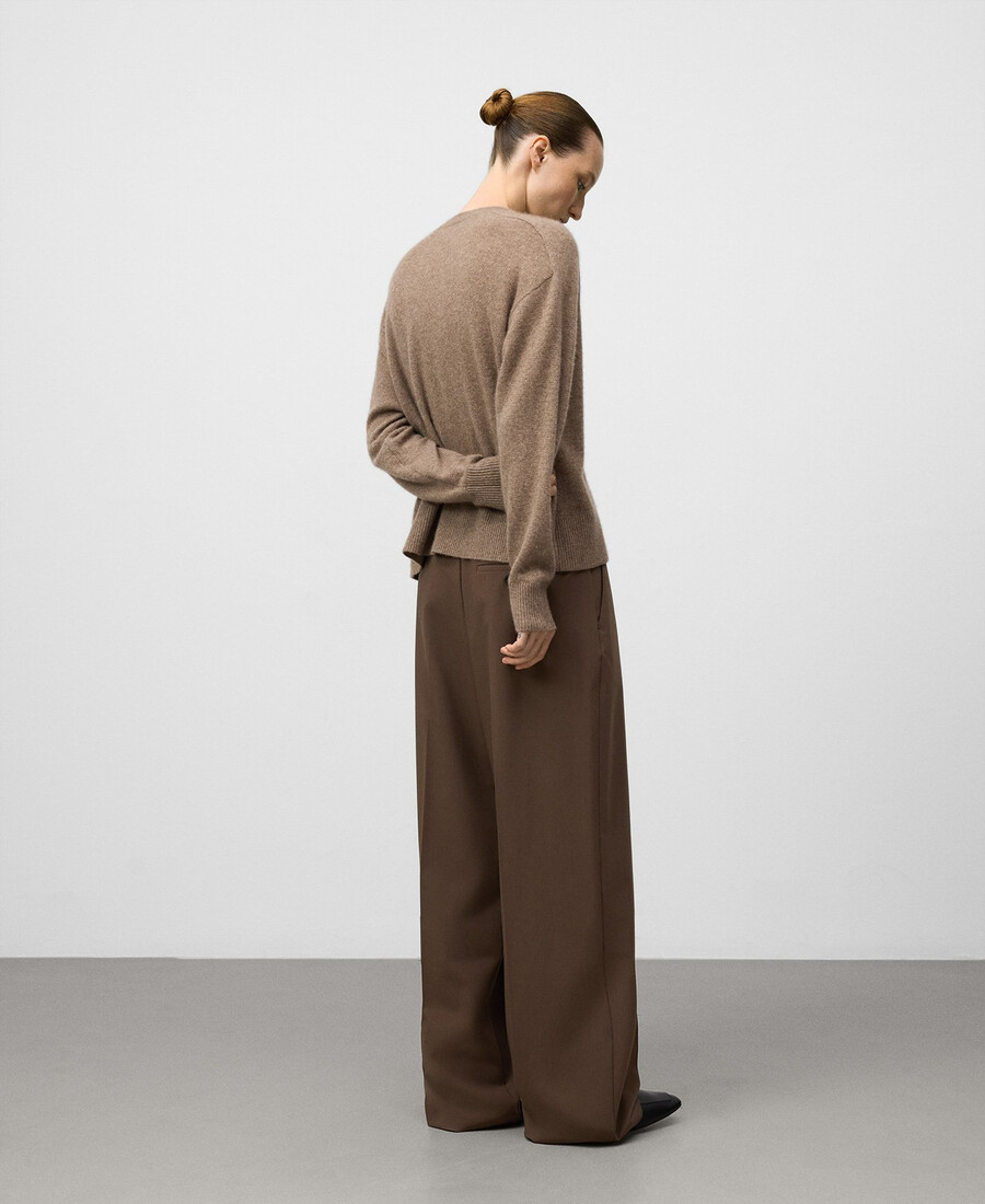 pull en cachemire à col en v pour femme