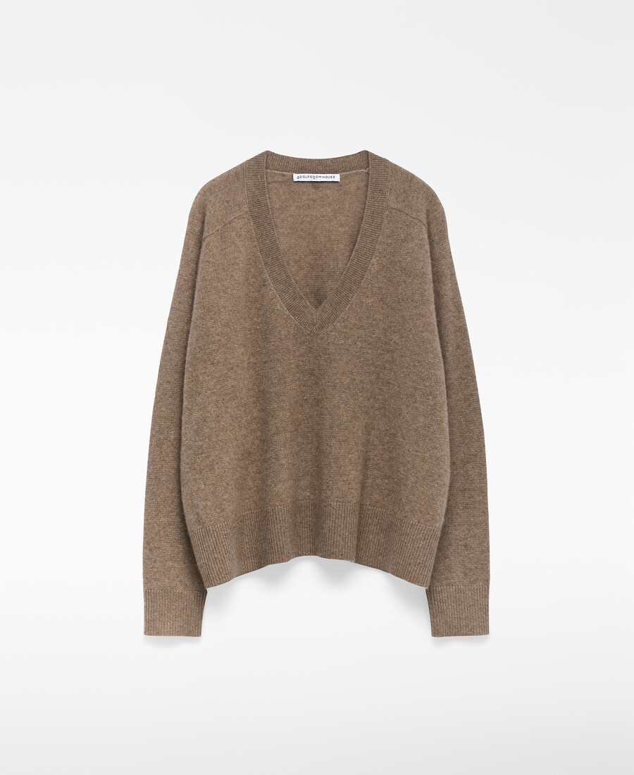 pull en cachemire à col en v pour femme