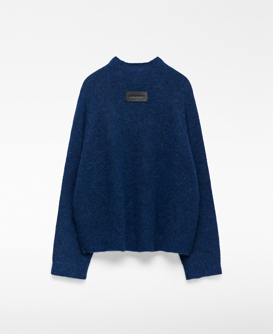 pull en maille à col cheminée pour femme